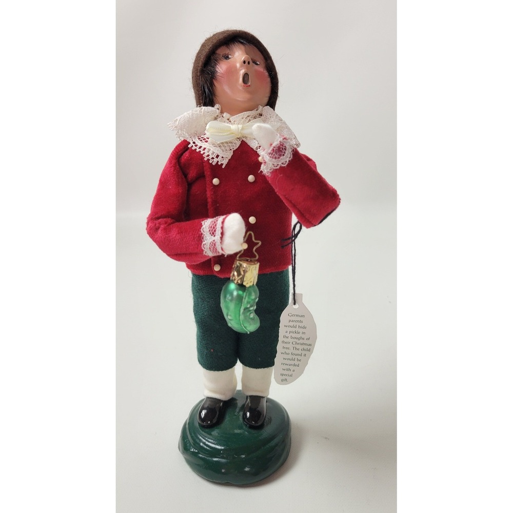 Vintage‎ 1999 Byers Choice Caroler Boy Figurine Glass Christmas Pickle Ornament